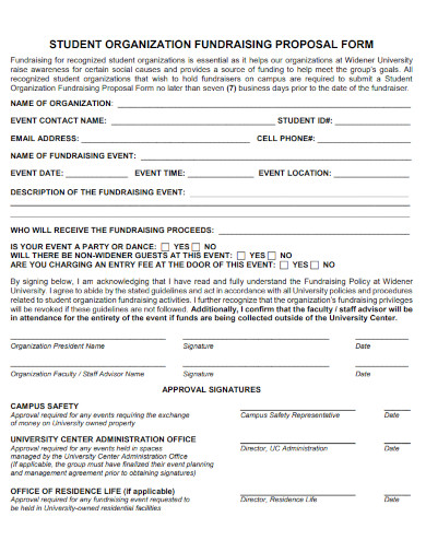 student organization fundraising proposal form 