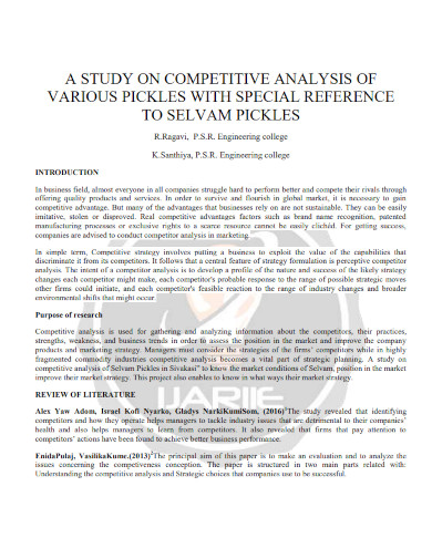 study of competition analysis