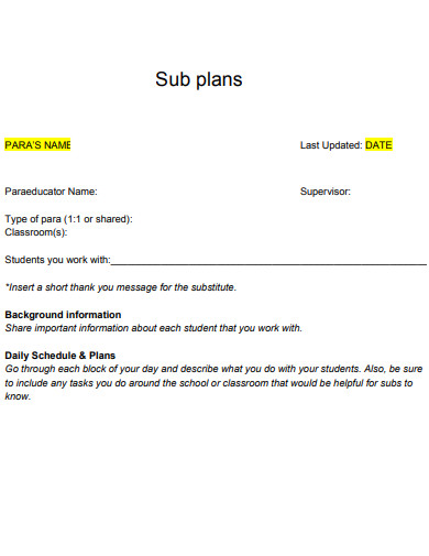 sub plans