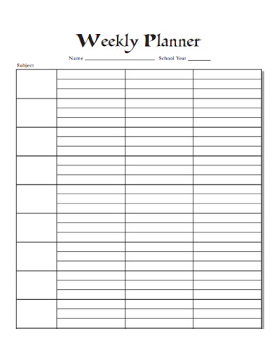 teachers weekly lesson planner
