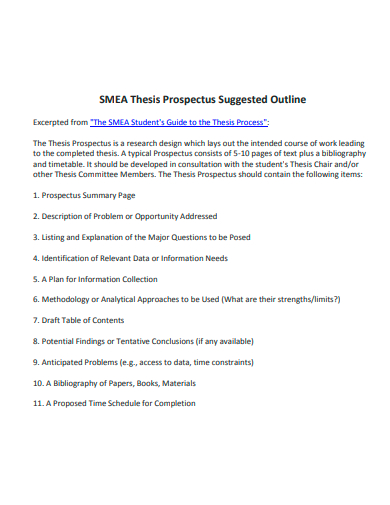 thesis prospectus outline