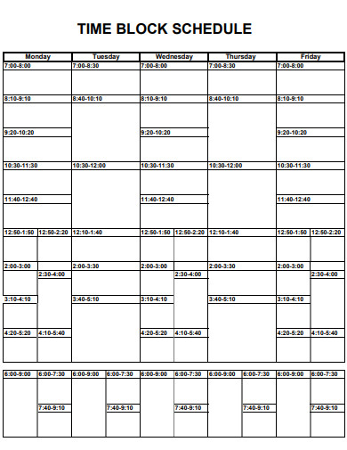 time block schedule