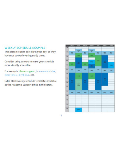 time managment weekly schedule template with hours