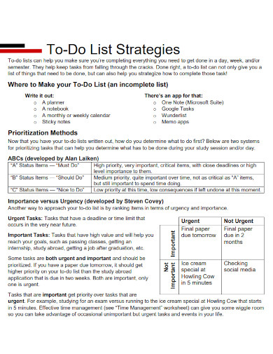 to do list strategies