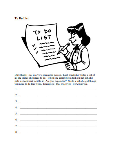 to do lists format