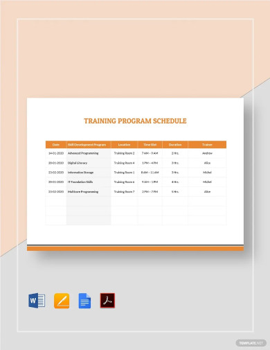 training program schedule