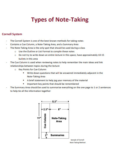 types of note taking