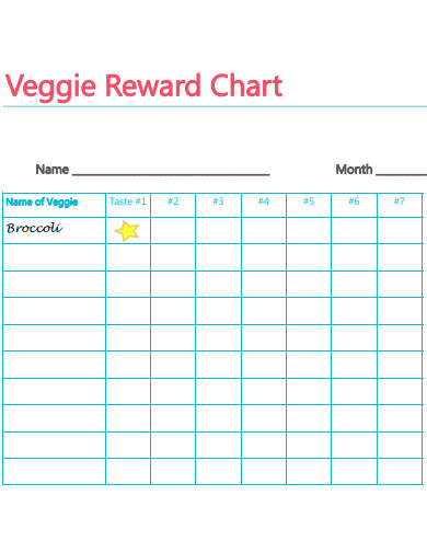 veggie reward chart
