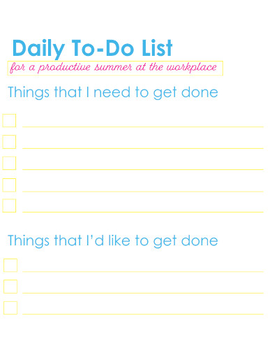 warehouse daily to do list