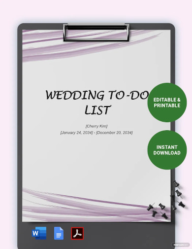 wedding to do list