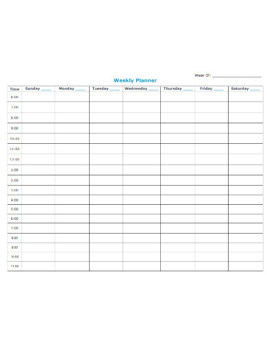 weekly calendar planner