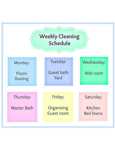 weekly cleaning schedule in pdf