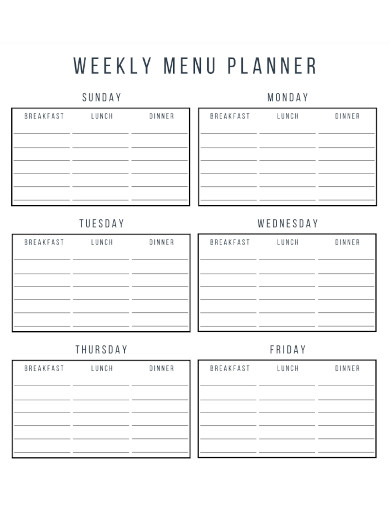 weekly menu planner
