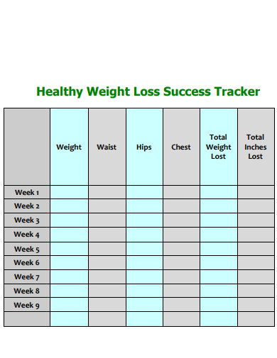 weekly weight loss success tracker