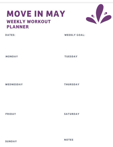 weekly workout planner