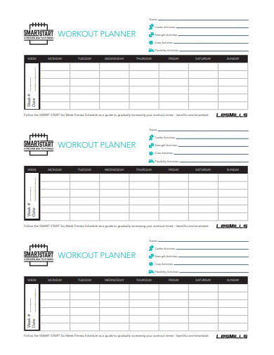 workout planner example