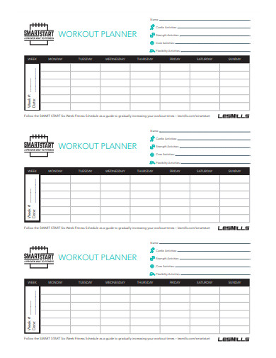 FREE 10 Cute Workout Planner Samples In PDF MS Word Apple Pages