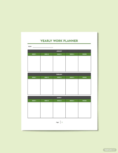yearly work planner