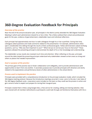 360 evaluation feedback for principals