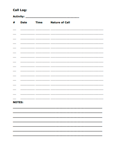 activity call log