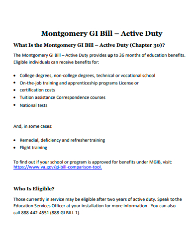 activity duty bill