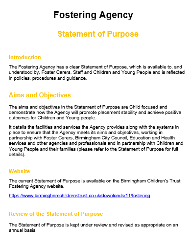 agency statement of purpose