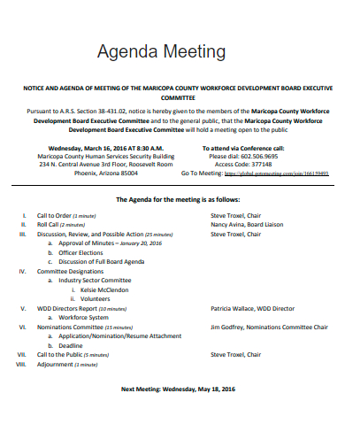 agenda meeting in pdf