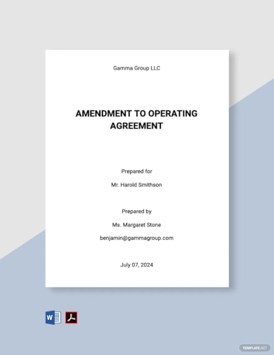 amendment to operating agreement template