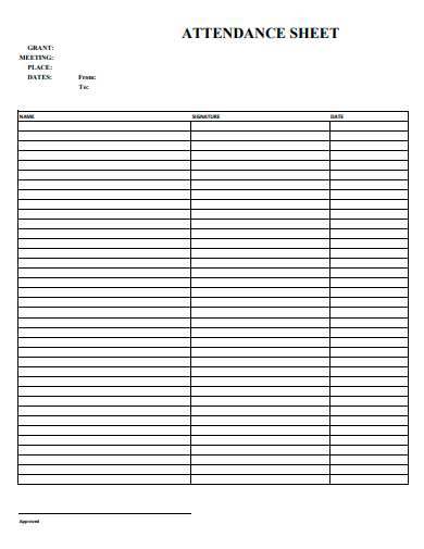 attendance sheet template