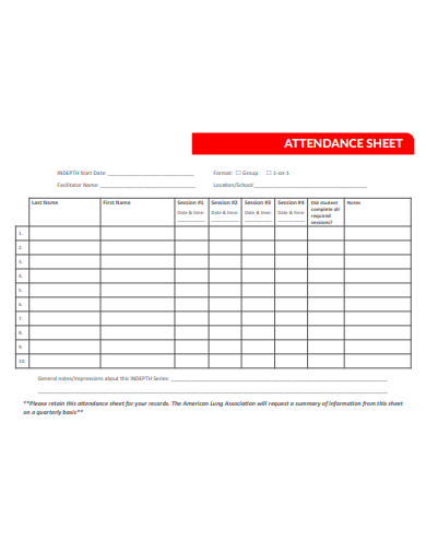 basic attendance sheet