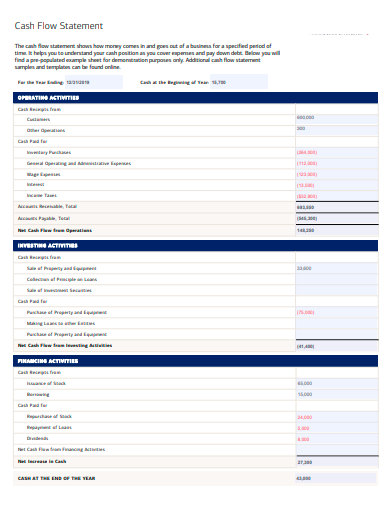 basic cash flow statement