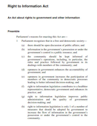 basic right to information act