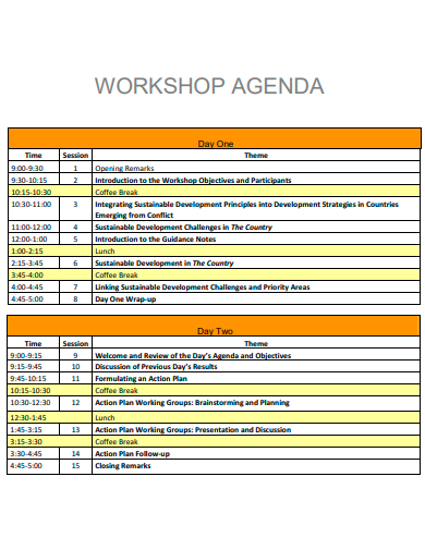basic workshop agenda