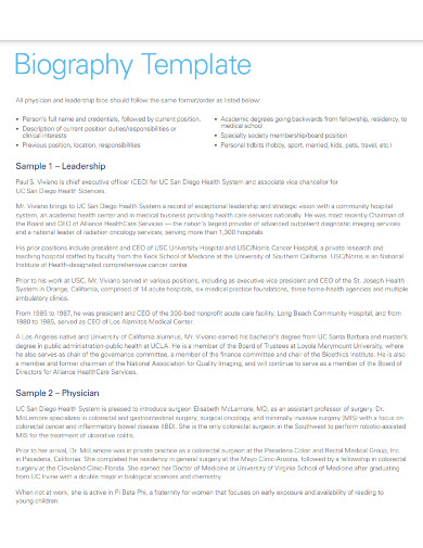 biography template1
