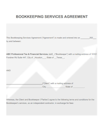 bookkeeping service agreement