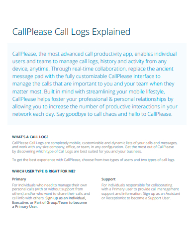 callplease call logs