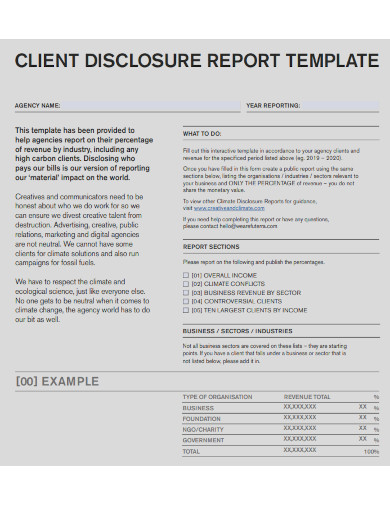 client disclosure report