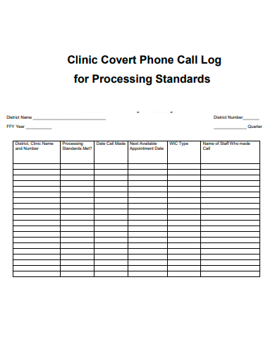 clinic covert phone call log