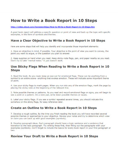 college book report steps