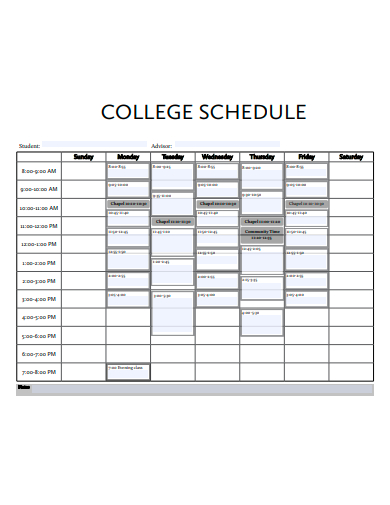 college schedule