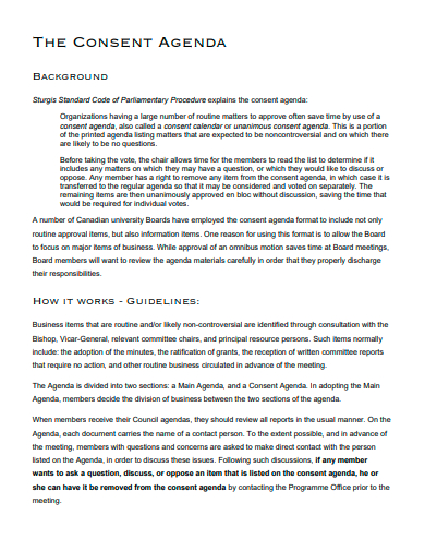 FREE 10 Consent Agenda Samples In PDF
