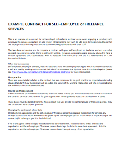 contract for self employed freelance services