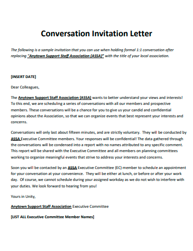 conversation invitation letter