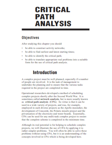 critical path method analysis