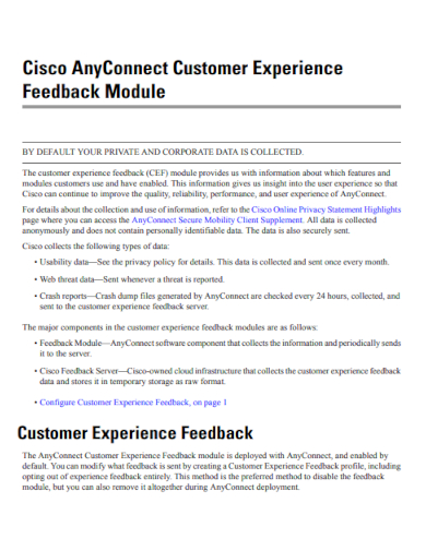 customer experience feedback module