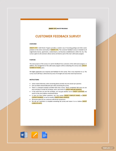 customer feedback survey template