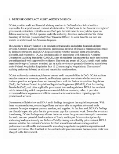 dcaa mission audit report