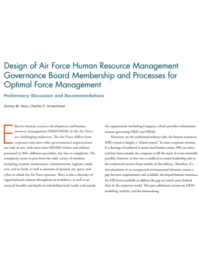 design of air force human resource management