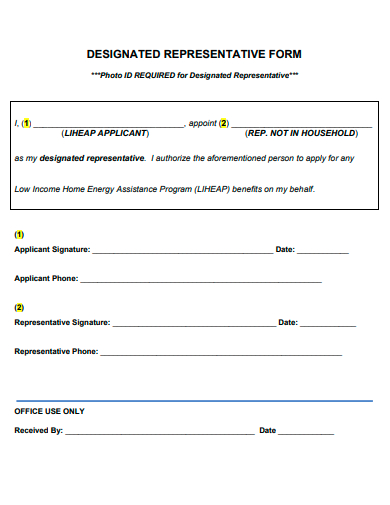 designated representative form