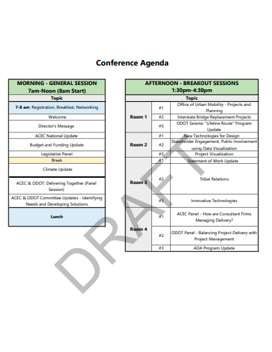 draft conference agenda